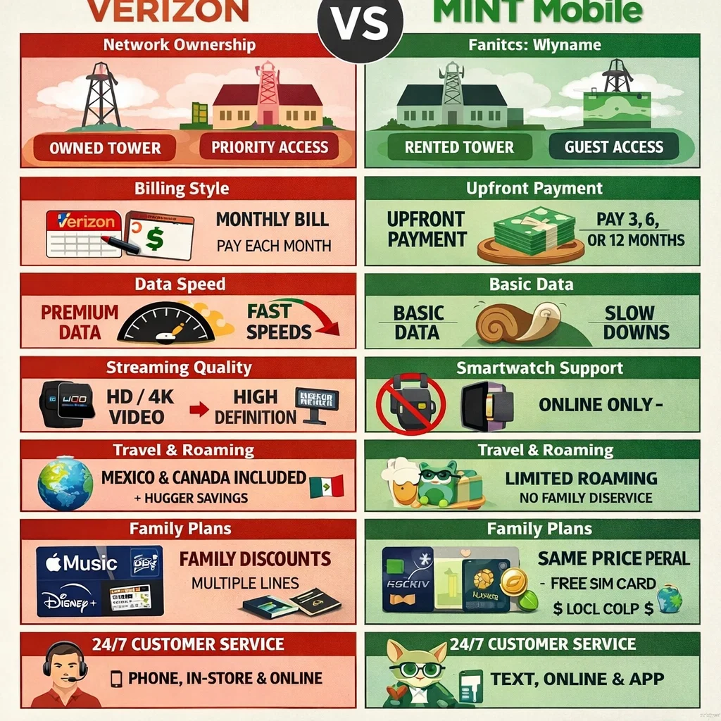 Mint Mobile vs Verizon Mint Mobile vs Verizon